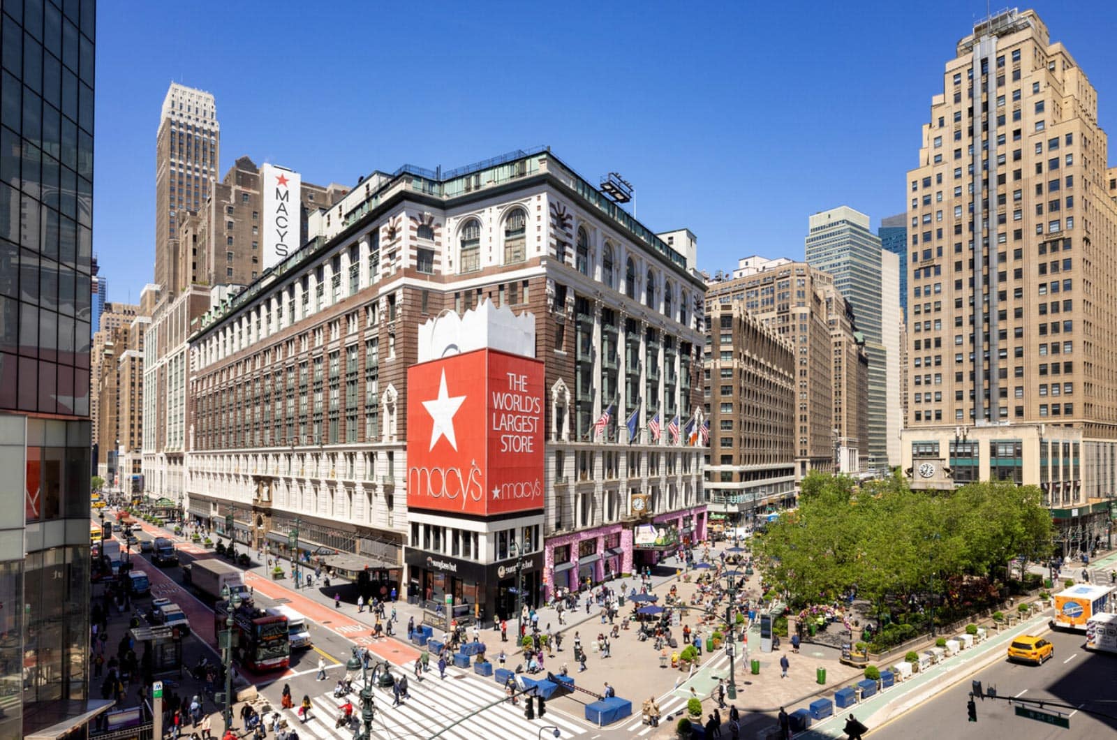 Aerial view of Macy's flagship store in Manhattan